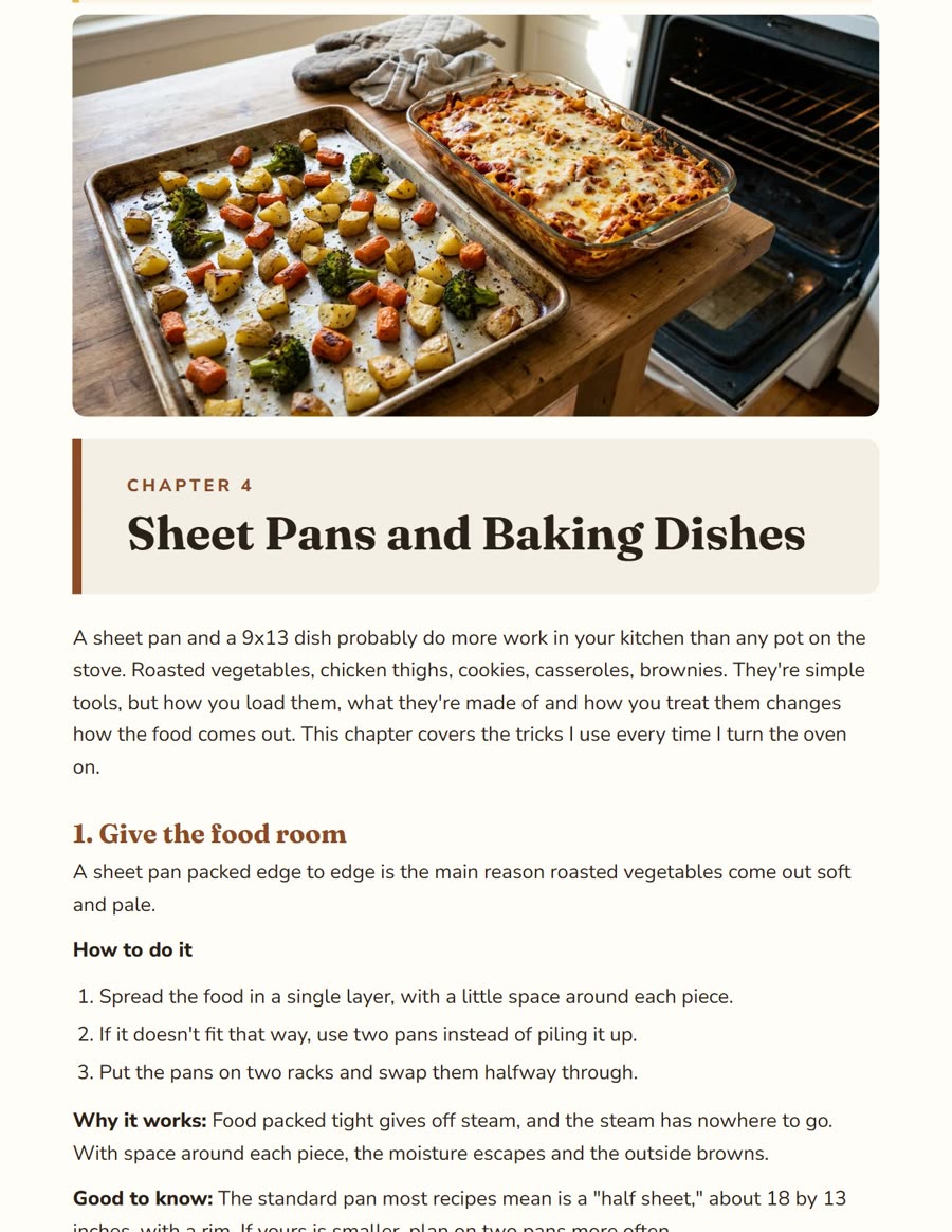 Kitchen Tricks page: Sheet Pans and Baking Dishes